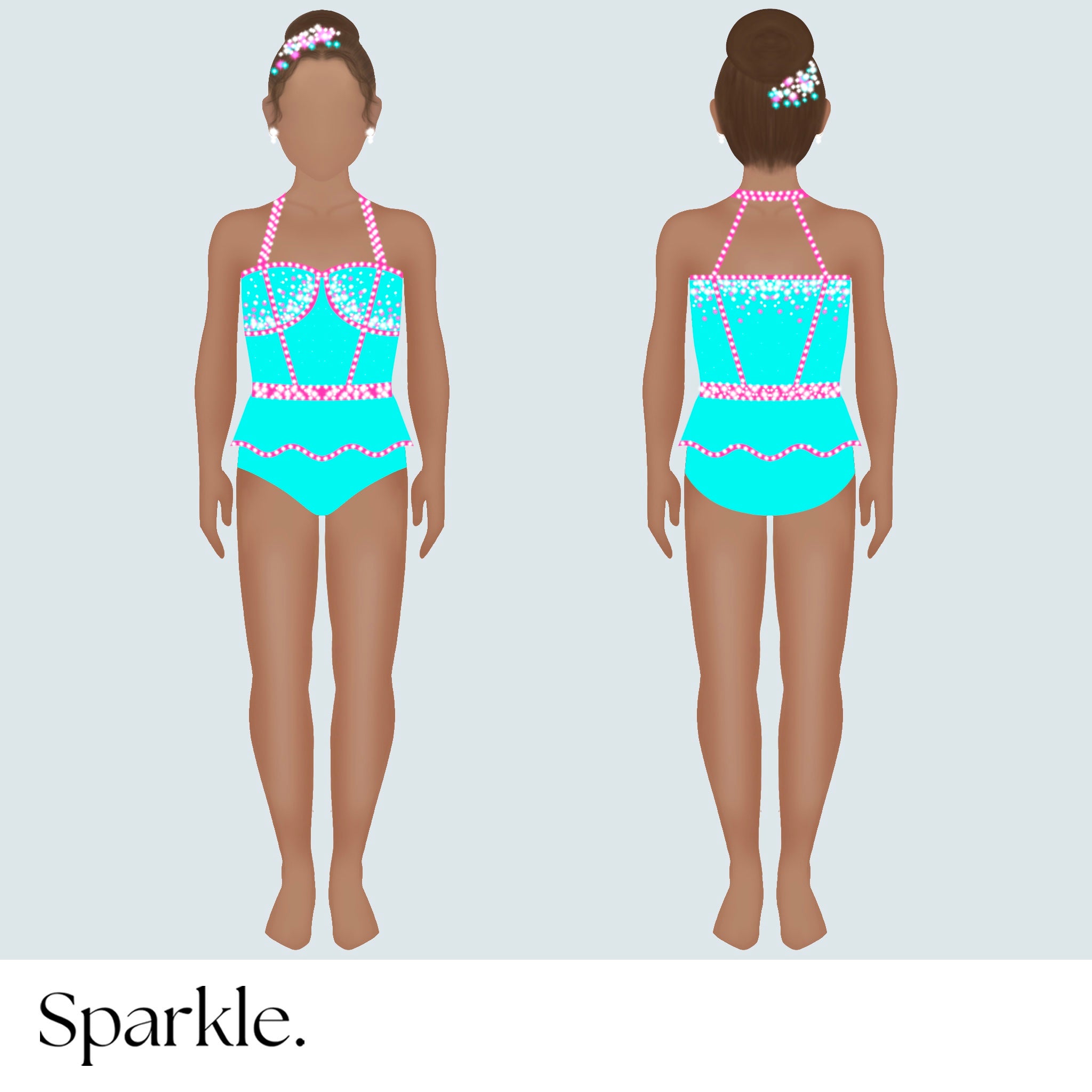 Aqua Sugar - CHOOSE CUSTOM COLORS - 25% Deposit to Reserve