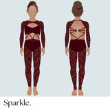 Aracely - Maroon Unitard - Sparkle Worldwide