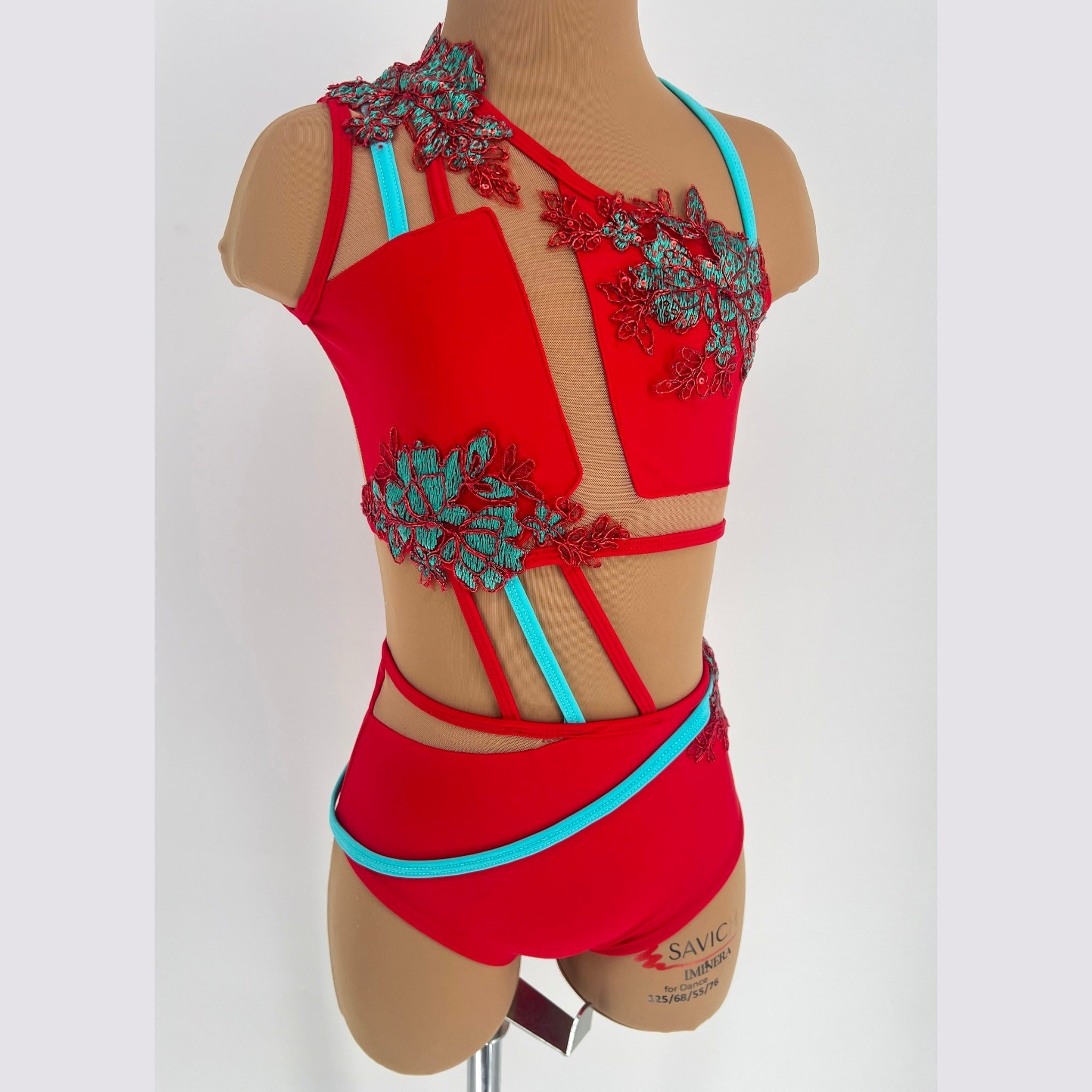 Child 10 | Aqua Rose | Red & Aqua - Sparkle Worldwide