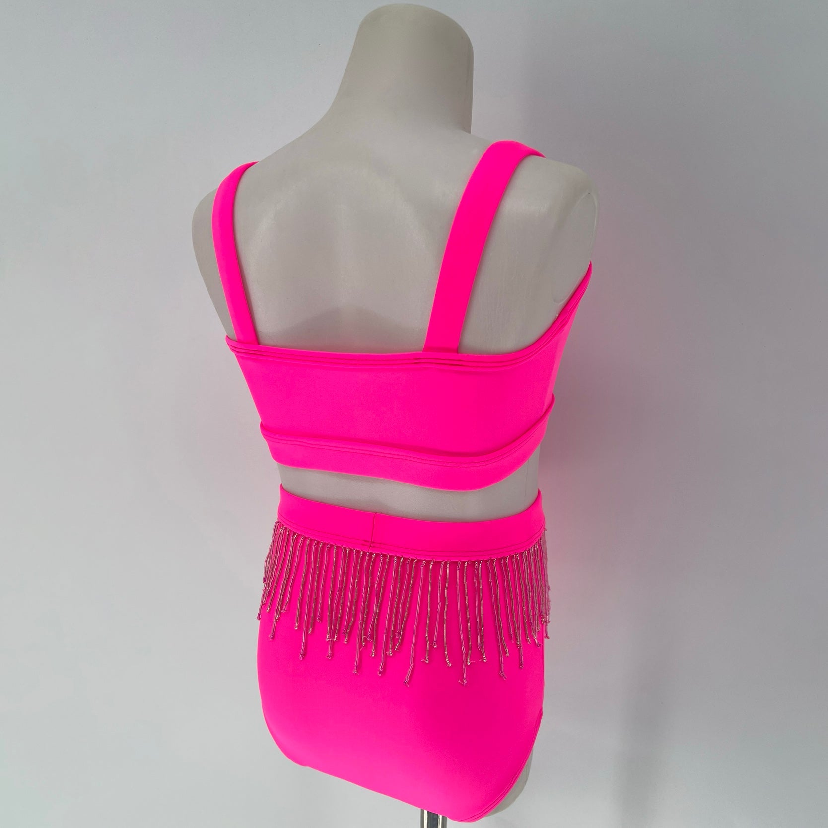 Child 6 | Party Base + Beaded Fringe - Neon Pink - Sparkle Worldwide