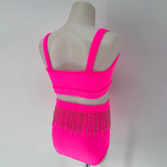 Child 6 | Party Base + Beaded Fringe - Neon Pink - Sparkle Worldwide