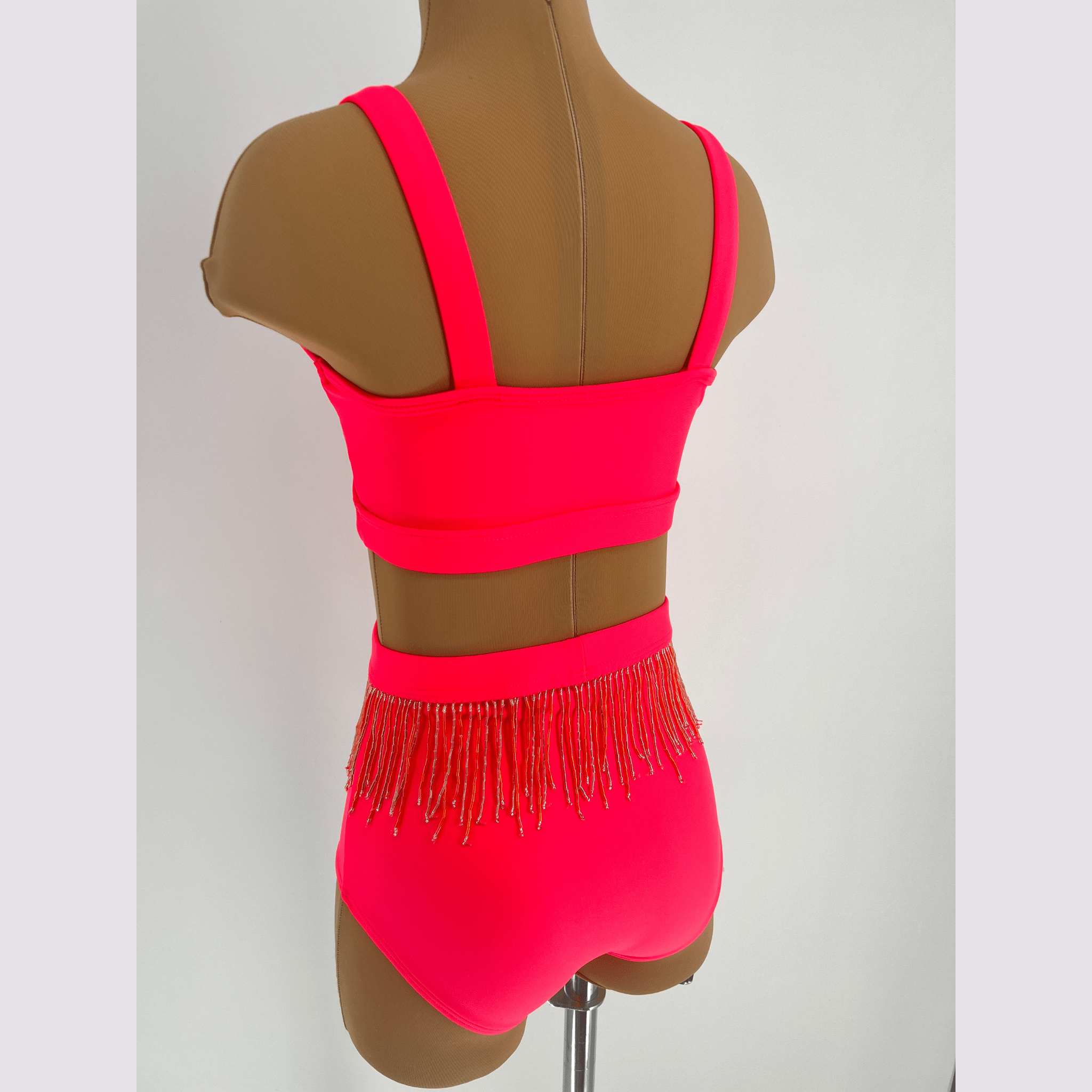 Child 8 | Party Base + Beaded Fringe | Neon Coral - Sparkle Worldwide