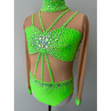 Child 12 | Neon Green Jazz Dance Costume - Sparkle Worldwide