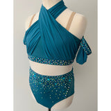 Child 12 | Teal Contemporary Dance Costume - Sparkle Worldwide