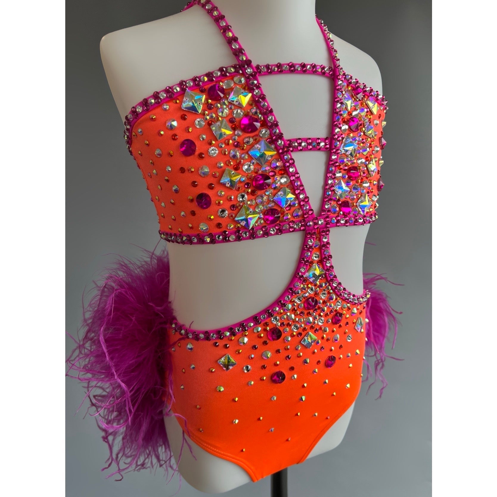 Child 6 | Party Pink & Orange Jazz Dance Costume - Sparkle Worldwide