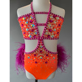 Child 6 | Party Pink & Orange Jazz Dance Costume - Sparkle Worldwide