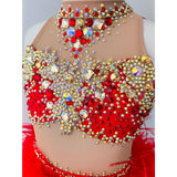 Child 6 | Red & Gold Jazz Dance Costume - Sparkle Worldwide