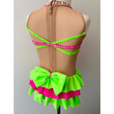 Child 8 | Pink & Neon Green Jazz Dance Costume - Sparkle Worldwide