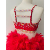 Child 8 | Red & Crystal Dance Costume - Sparkle Worldwide