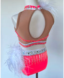 Size 10 | Coral & White Jazz Dance Costume - Sparkle Worldwide
