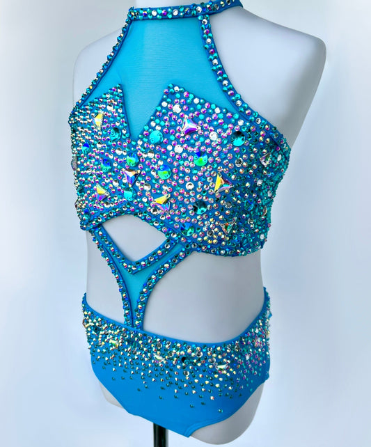 Size 10 | Sparkle Blue Jazz Dance Costume - Sparkle Worldwide