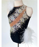 Size 12 | Black & White Jazz Dance Costume - Sparkle Worldwide