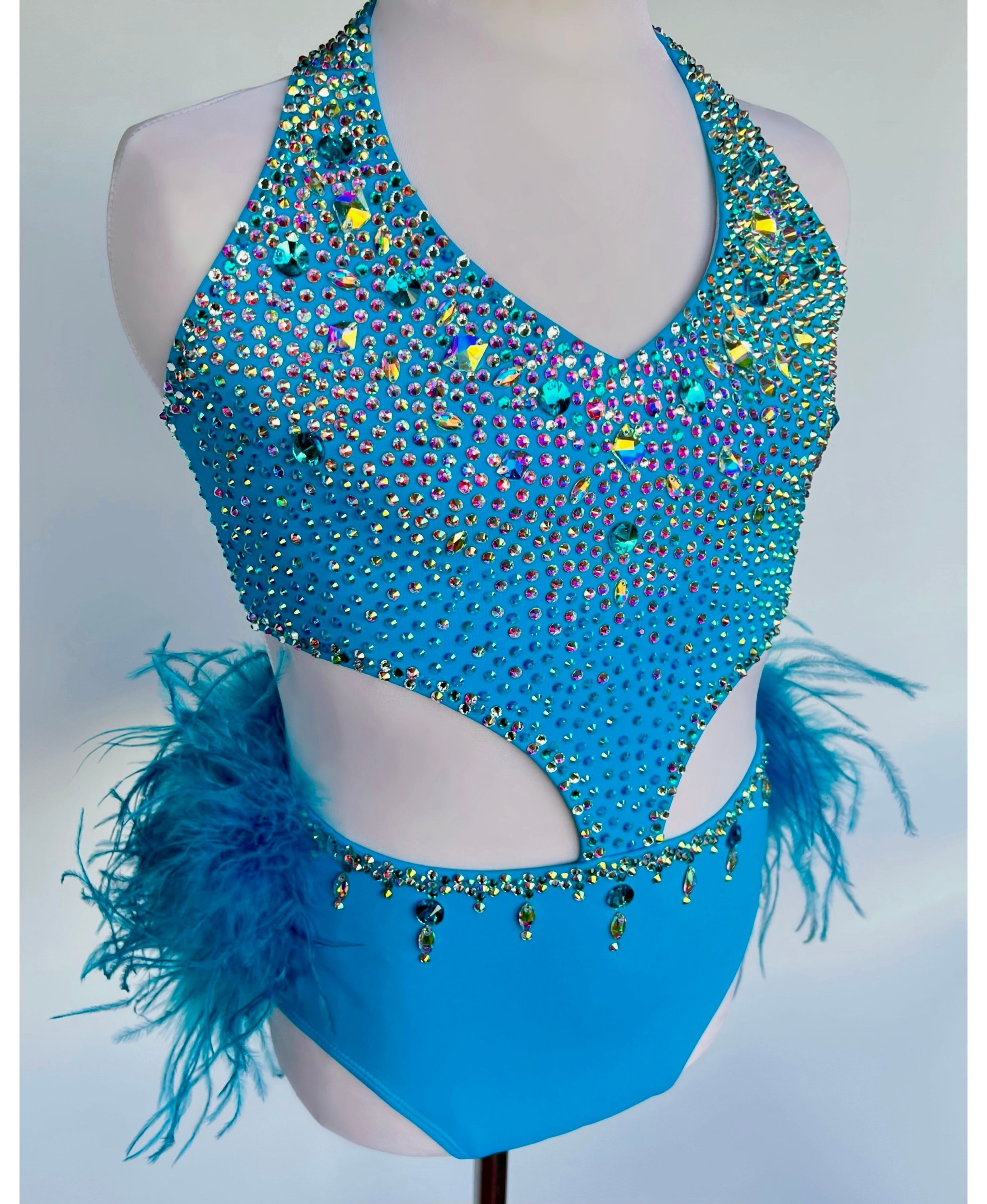 Size 12 | Blue Jazz Dance Costume - Sparkle Worldwide