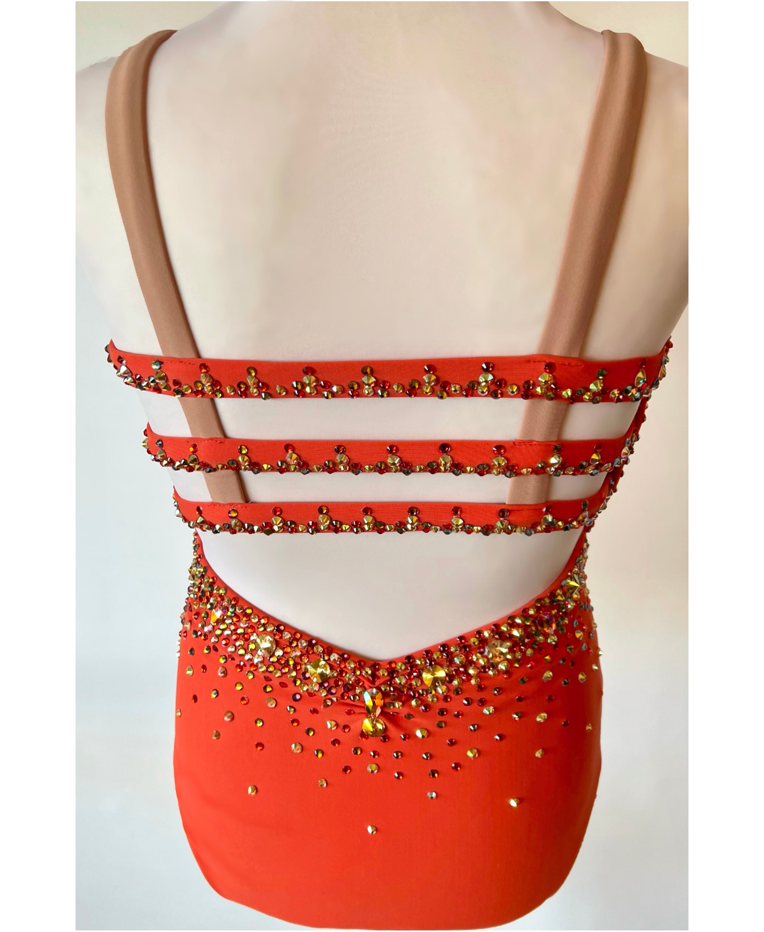 Size 12 | Burnt Orange Lyrical/Contemporary Dance Costume - Sparkle Worldwide
