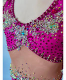 Size 12 | Fuchsia & White Lyrical Dance Costume - Sparkle Worldwide