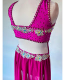 Size 12 | Fuchsia & White Lyrical Dance Costume - Sparkle Worldwide