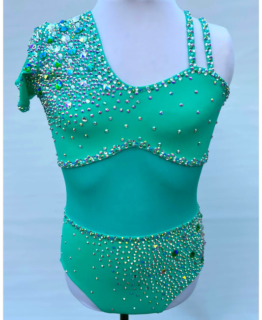 Size 12 | Mint Jazz Dance Costume - Sparkle Worldwide
