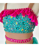 Size 6 | Blue & Pink Jazz Dance Costume - Sparkle Worldwide