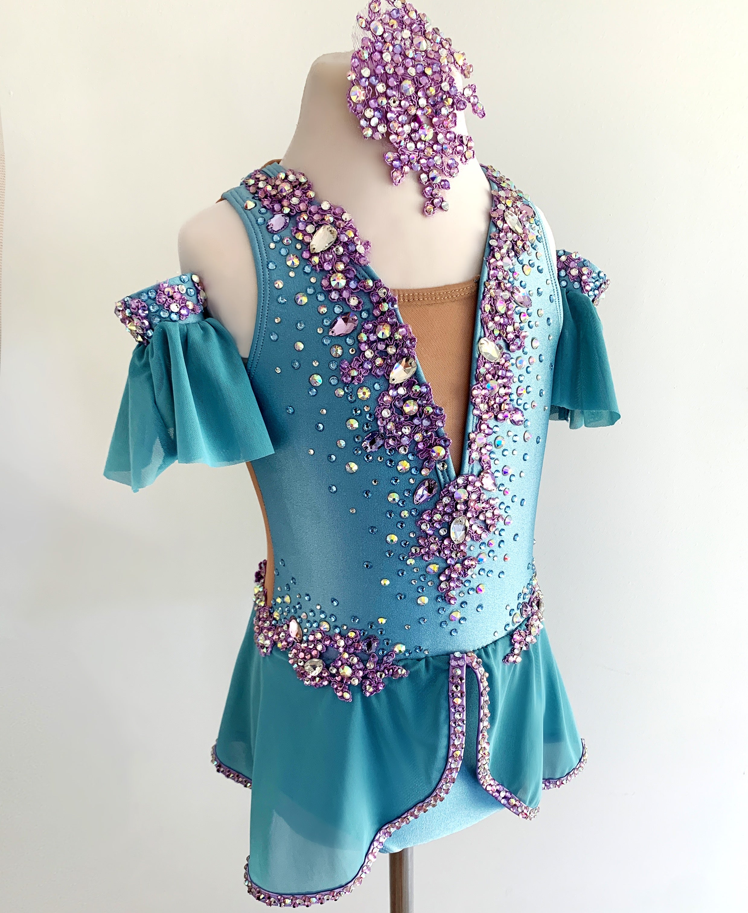 Size 6 | Blue & Purple Lyrical Dance Costume - Sparkle Worldwide