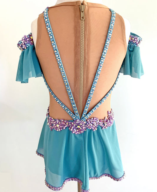 Size 6 | Blue & Purple Lyrical Dance Costume - Sparkle Worldwide