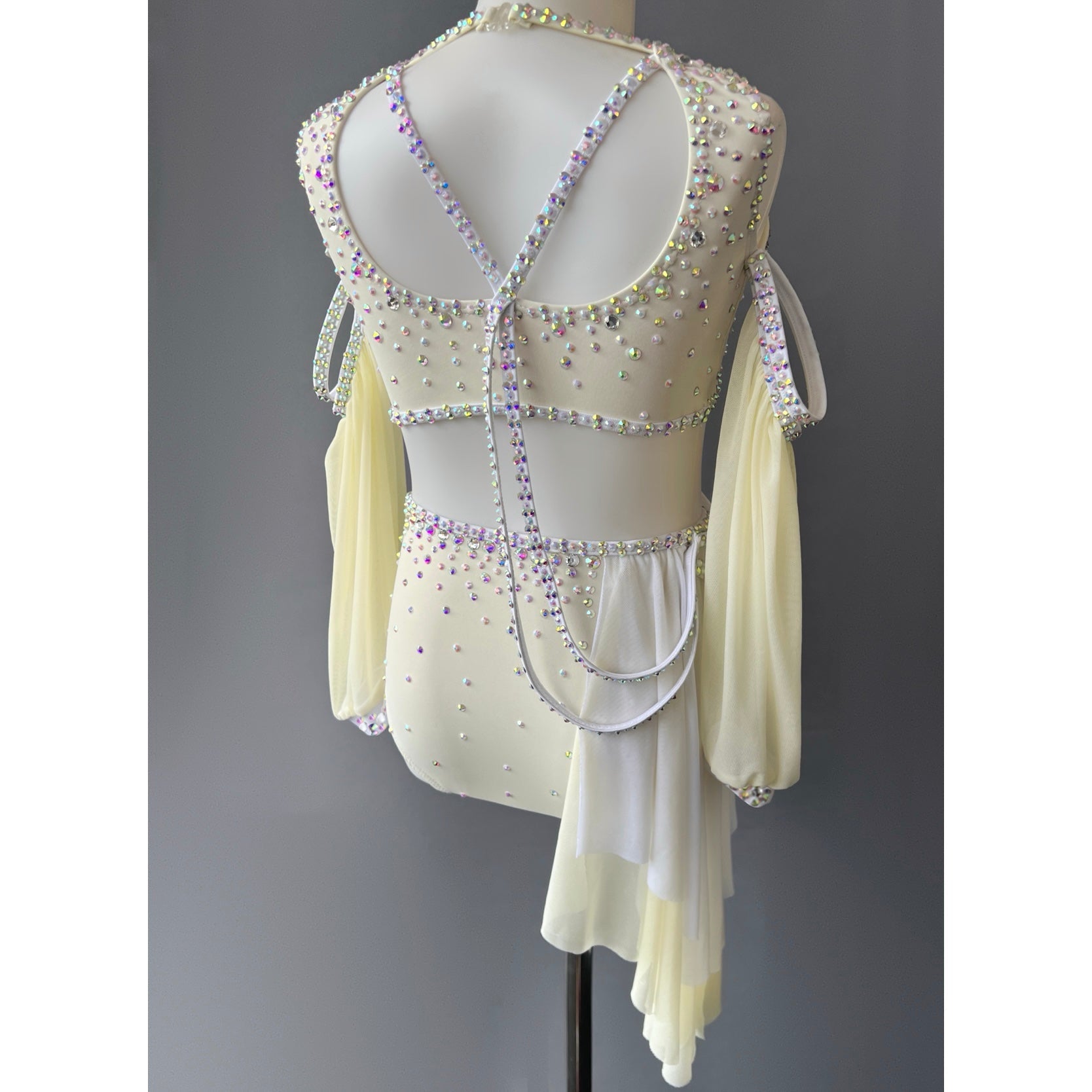 Size 6 | Cream & White Lyrical Dance Costume - Sparkle Worldwide