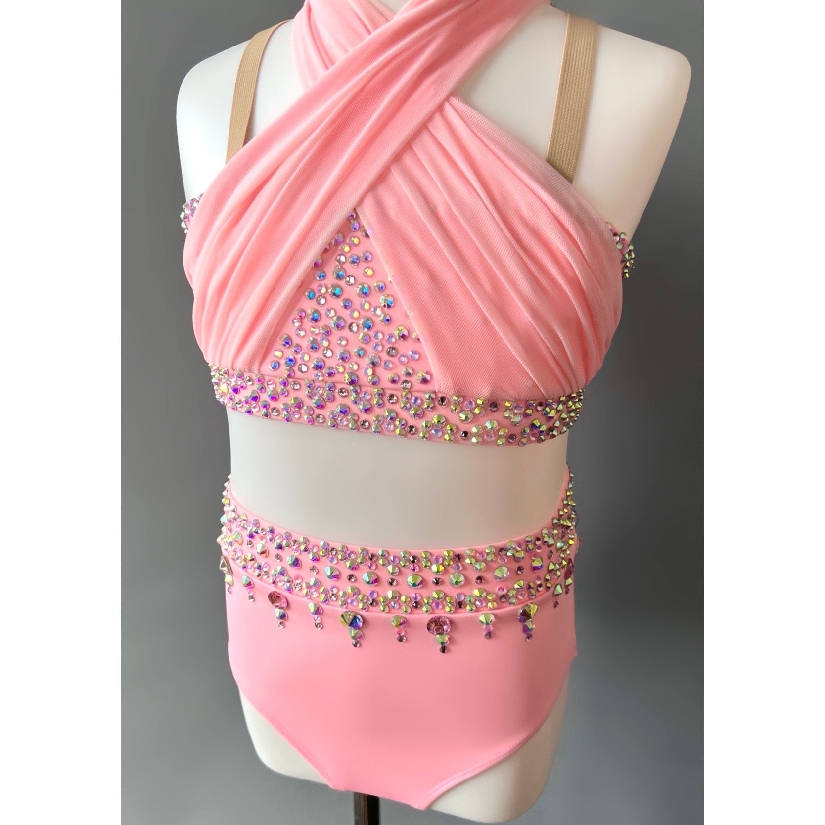 Size 6 | Warm Pink Dance Costume - Sparkle Worldwide
