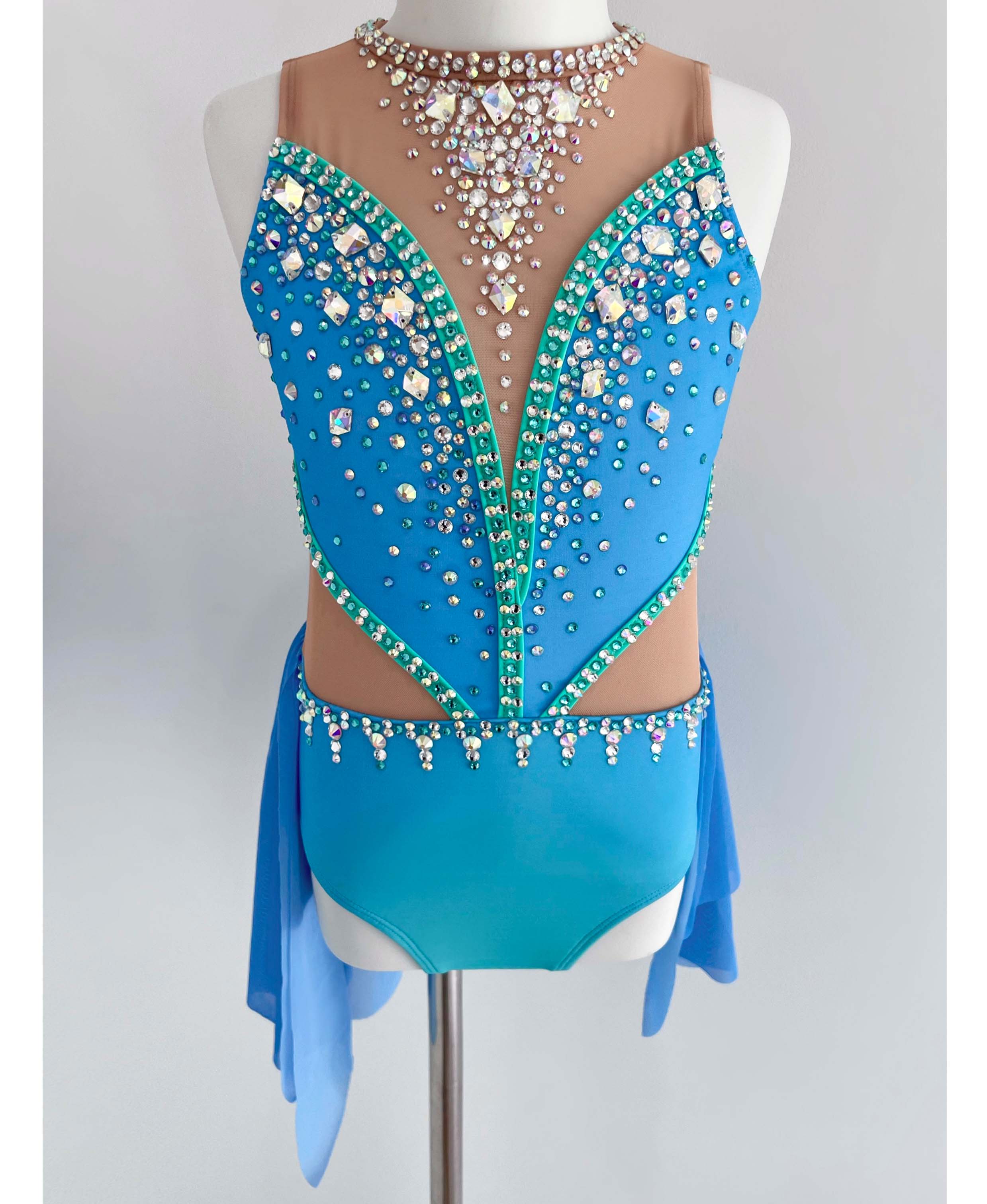 Size 8 | Blue & Mint Lyrical Costume - Sparkle Worldwide