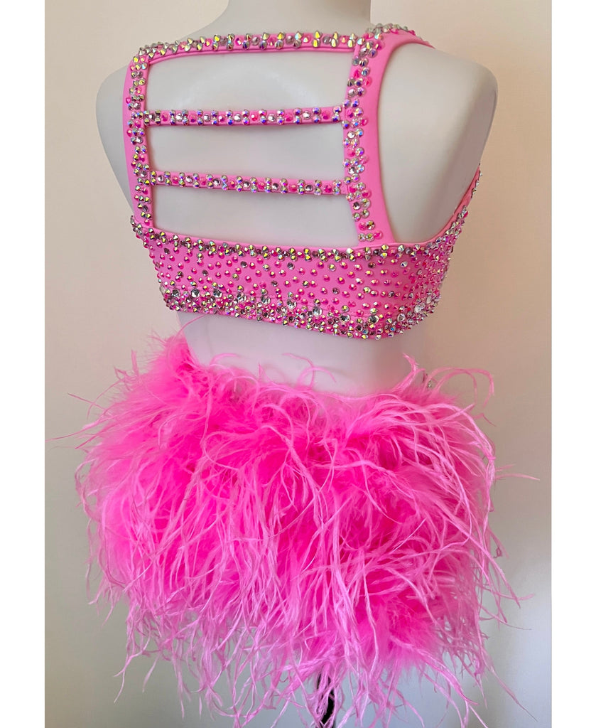 Size 8 Bubblegum Pink Jazz Dance Costume Sparkle Worldwide
