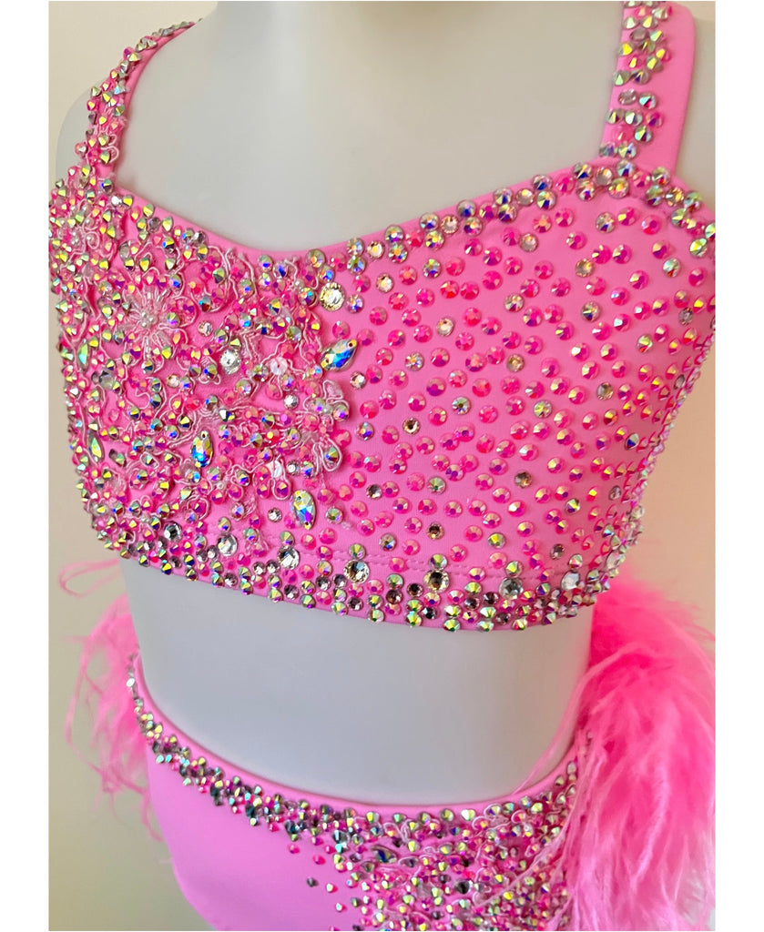 Size 8 Bubblegum Pink Jazz Dance Costume Sparkle Worldwide