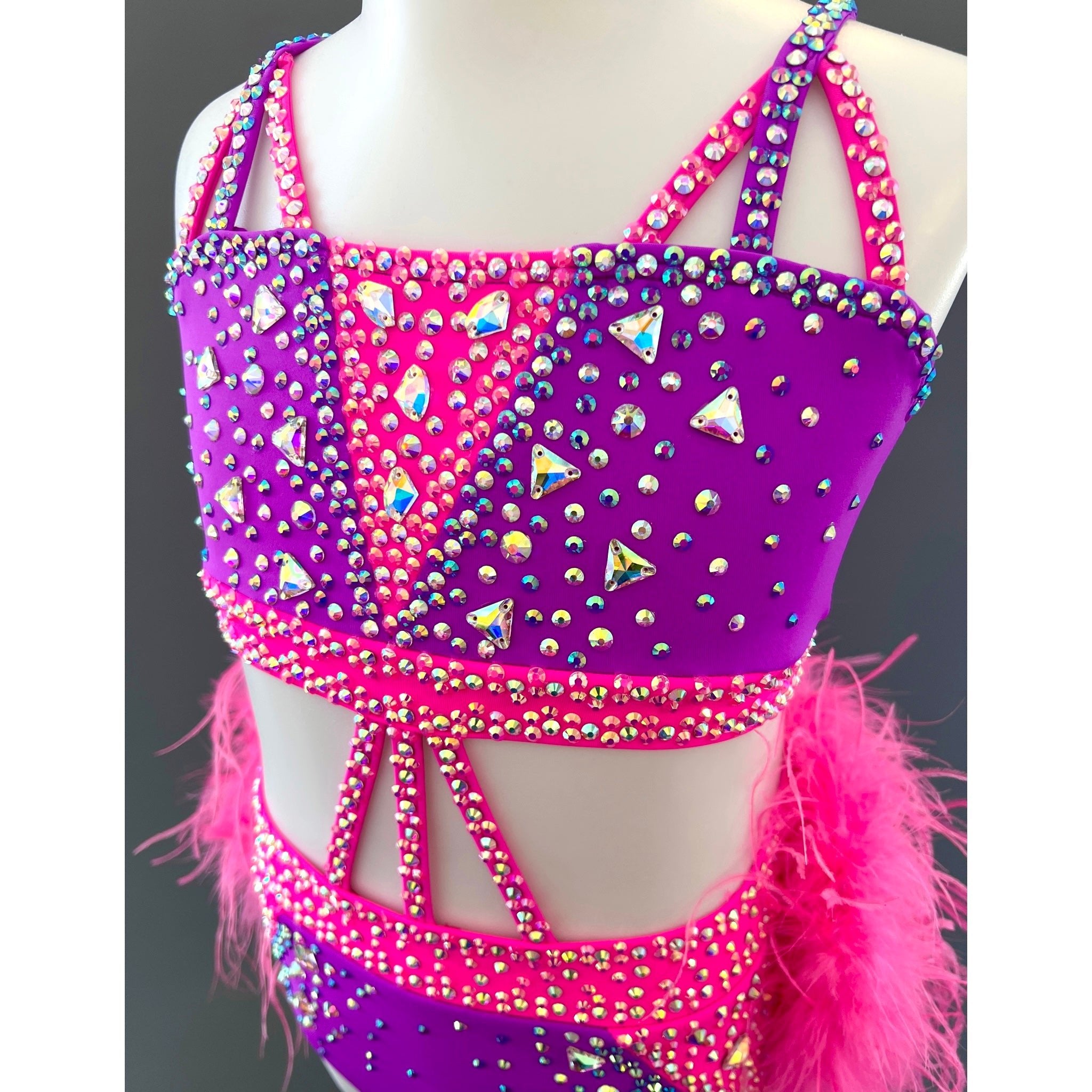 Size 8 | Pink and Purple Jazz Dance Costume - Sparkle Worldwide