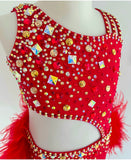 Size 8 | Red Jazz Dance Costume - Sparkle Worldwide