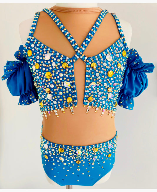 Slava Ukraini! Size 10 | Blue Jazz Dance Costume - Sparkle Worldwide